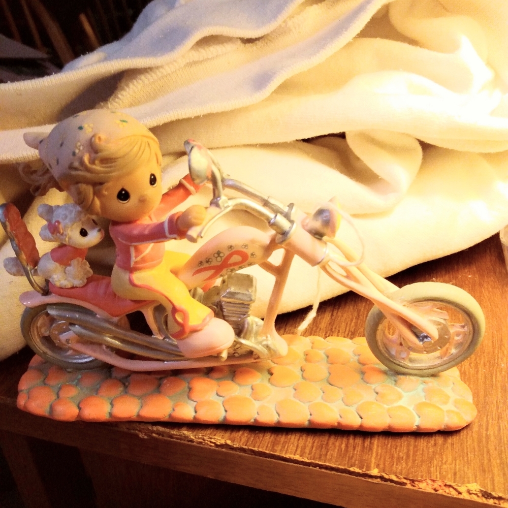 Precious moments figurine rare breast cancer sharing a ride of hope collection